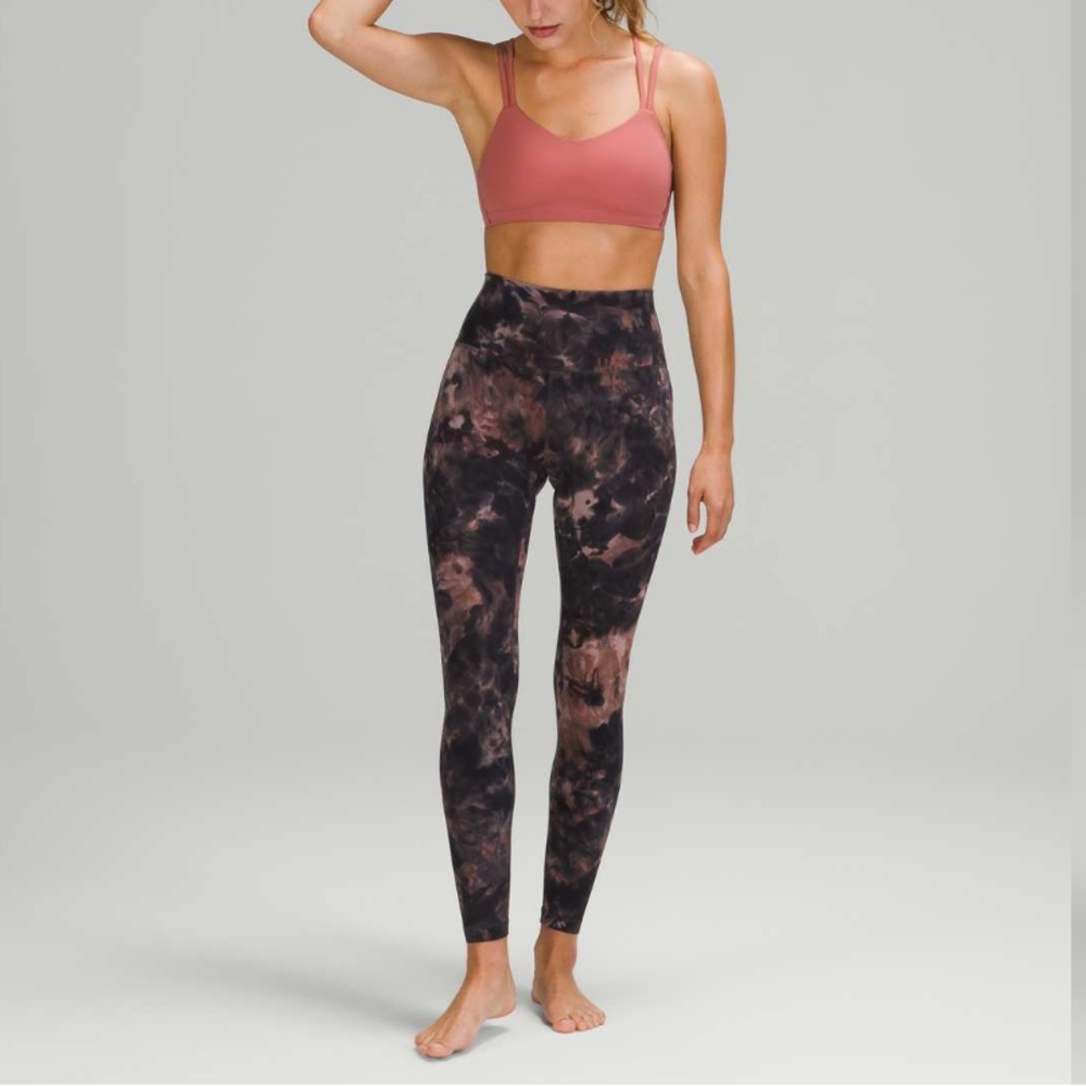 Lululemon Align Pant 28" - Diamond Dye Graphite Grey Pink pastel size 4